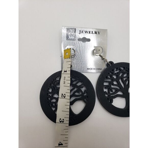 Boho tree of life wooden handmade earings - Picture 3 of 3